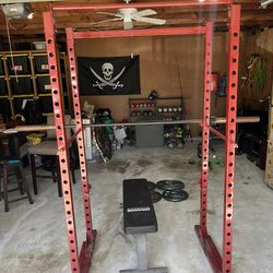 Gym Equipment/Bench And Squat Rack