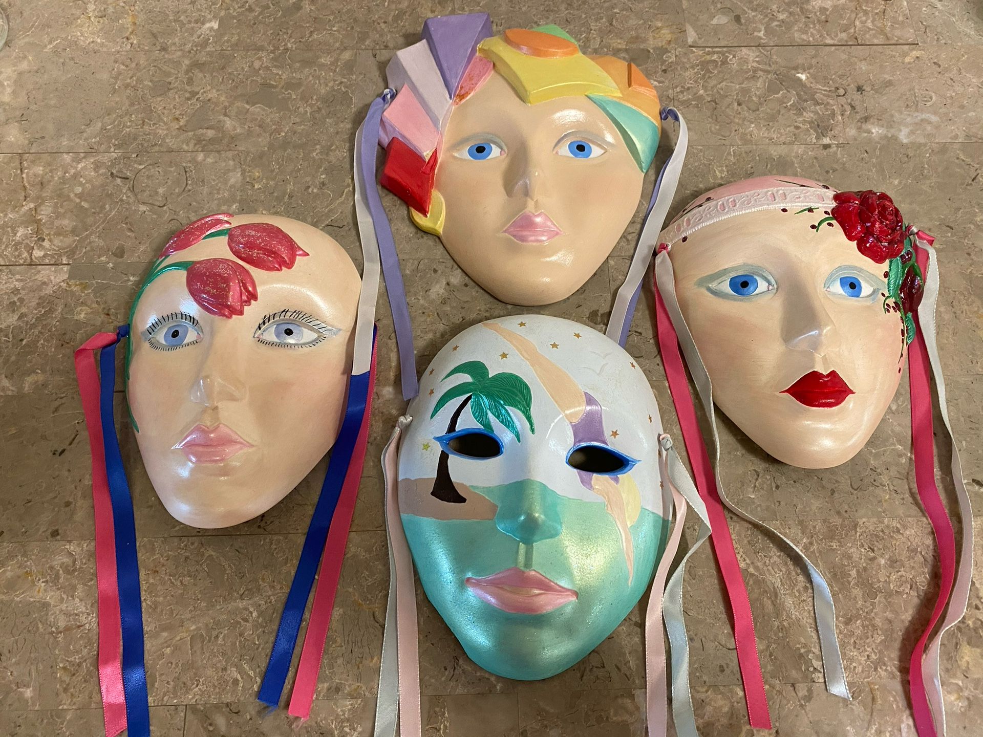 Handpainted Hanging Face Masks reduced To $20