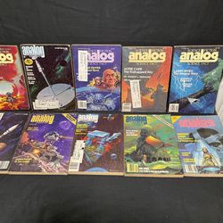 Analog Science Fiction Magazine Lot Of 10 (1970’s & 1980’s)