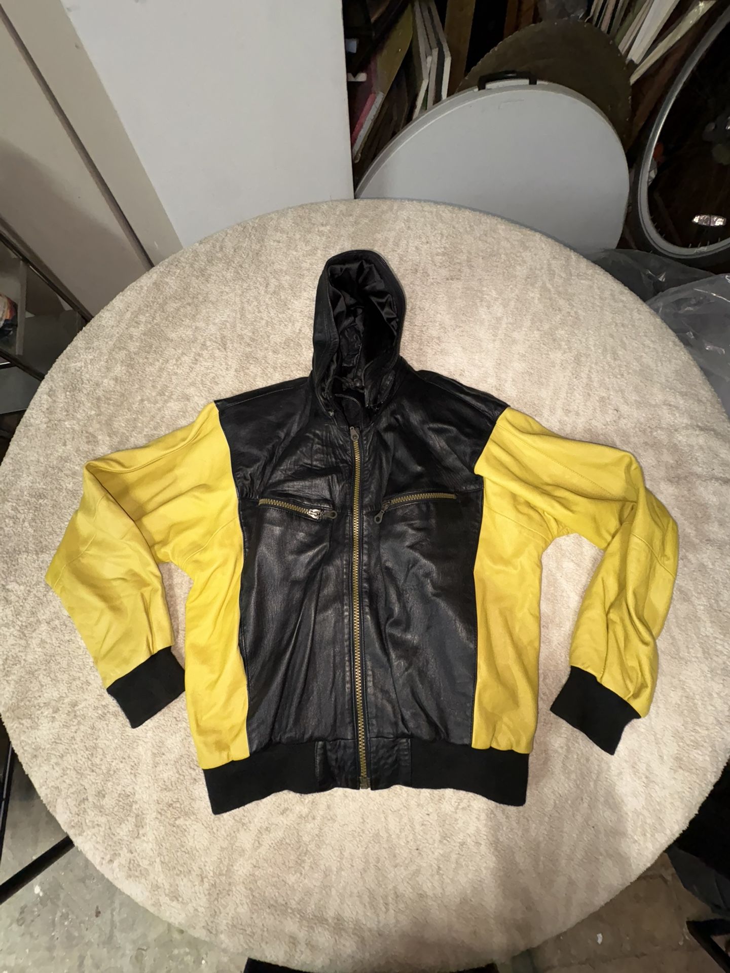 Leather Hoodie Jacket – XL – New