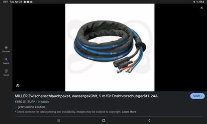 Welder Hose Speacial Kind Of Hose Longer Than Original Length Explains The Price