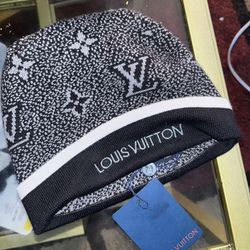 Black Grey And White Louis Vuitton Beanie