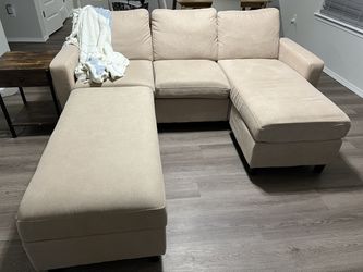 Sleeper Sectional Sofa With Storage Ottoman MUST GO BY TOMORROW!! Thumbnail