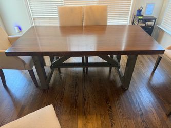 Arhaus Amish-Built Solid Wood Trestle Dining Table kitchen table  – Seats 6-8