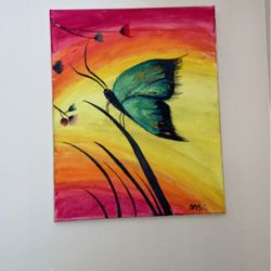 20 X 15 Handmade Butterly Painting