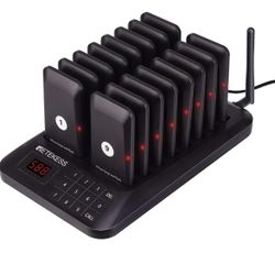 Restaurant Pager System,Pagers for Restaurants,Touch Keyboard,984ft Long Range,16 Order Ready Buzzers for Restaurant