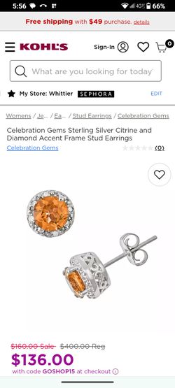 Celebration Gems Sterling Silver Citrine And Diamond Accent Frame Stud Earrings