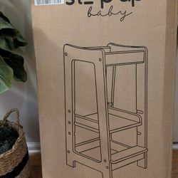 StepUp Baby Toddler Tower Step Stool Grey