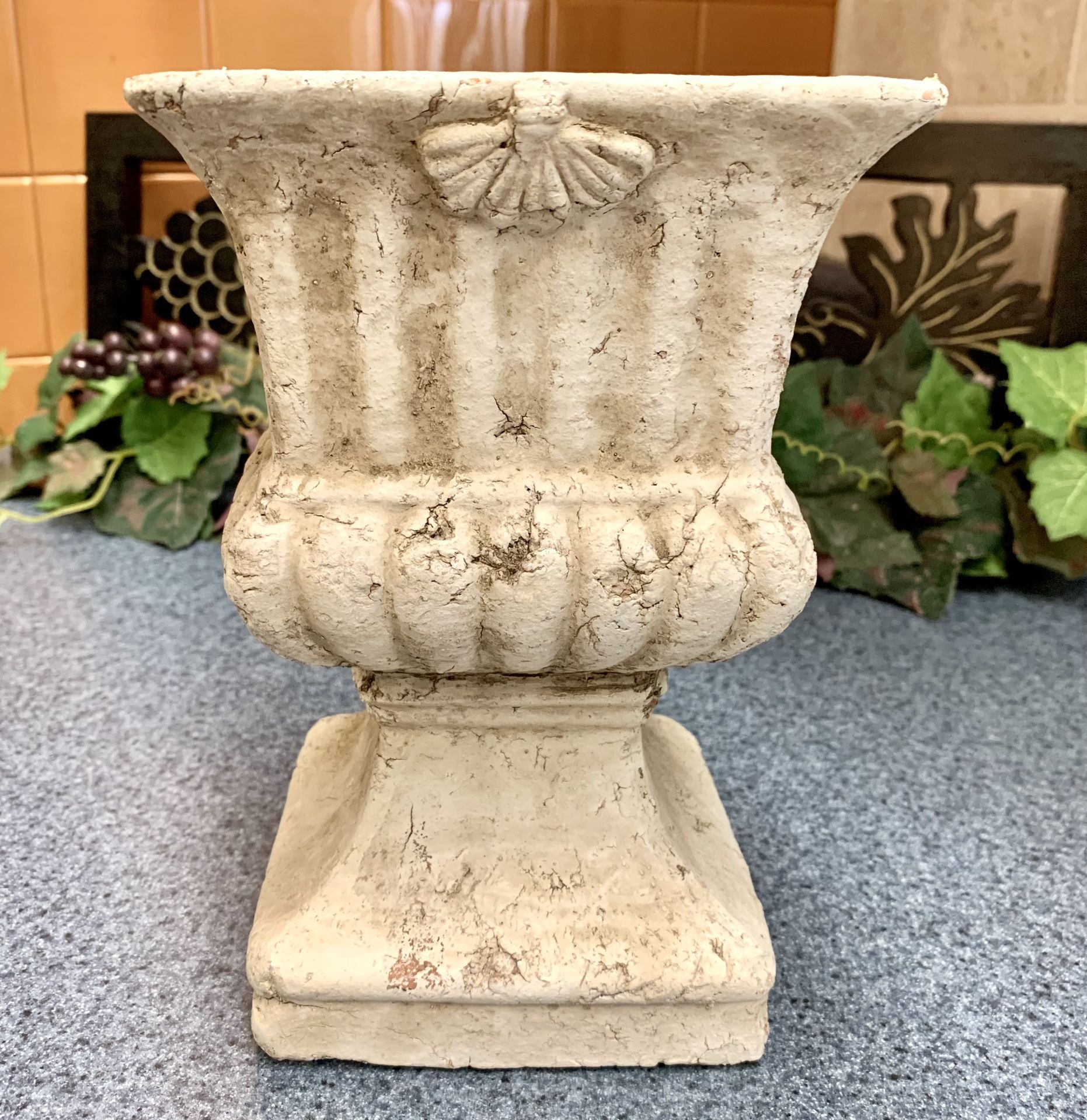 Stone-Finish GARDEN PLANTER/ASHTRAY/URN - 8.5” Tall x 5.5” Wide