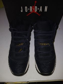 Air Jordan 11 Black Gold High-Top Sneakers