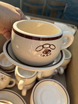 Oddfellows/lodge club dishes with a eye 👁️ designs