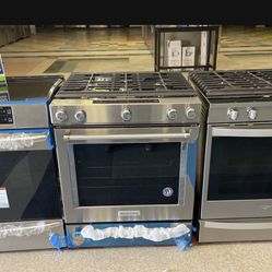 Brand New Kitchen Aid Slide In Gas Range‼️ Five Burners Stainless Steel