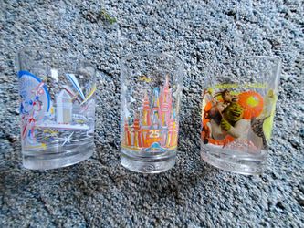25th Walt Disney World Anniversary drinking glasses