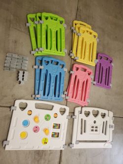 Kids Toddler Pet Playpen Play Area Gate Colorful Bear 