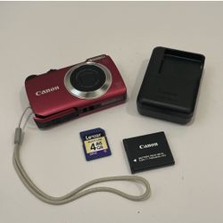 Rare Canon PowerShot A3300 IS 16MP Digital Camera Red – 5x Zoom, HD, Fully Functional