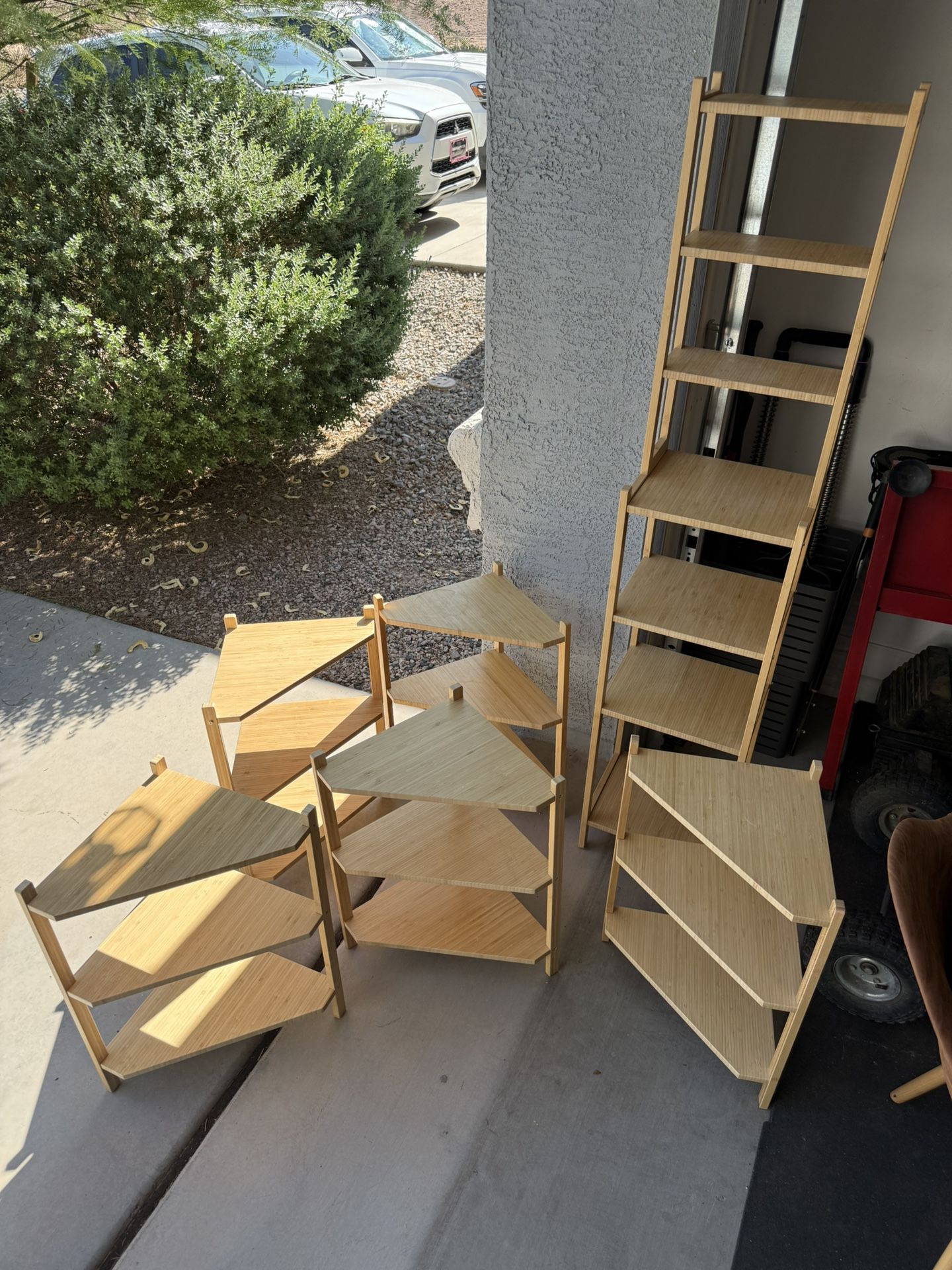 Bamboo Shelf Set β 6 Total Pieces (Includes 7-Shelf Tower!)