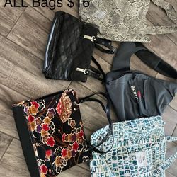 All Bags For $16 Beach Bags Backpack & Black Leather Purse 