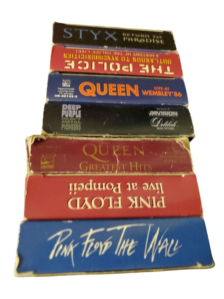 Pink Floyd, Styx, The Police, Queen VHS70's Rock Bands