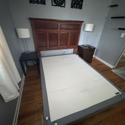 Furniture lot : Queen Bedroom Set + Matching Sofa + Electric Fireplace + Serta Motion Select Base