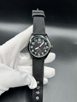 Citizen Eco-Drive Chandler men's watch (model BV1085-06E) with a black ion-plated stainless steel case, black dial, and black nylon strap