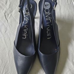 Calvin Klein Womens Cinola Black Slingback Heels