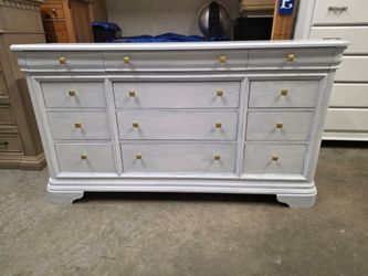 White Distressed Shabby Chic 12 Drawer Dresser
