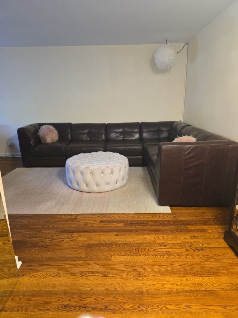 Dark Brown Leather Couch