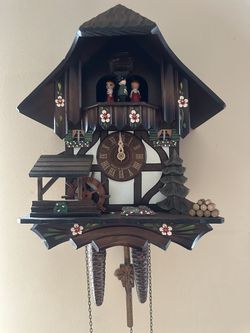Vintage German Cuckoo Clock – Handcrafted Wooden Chalet Style
