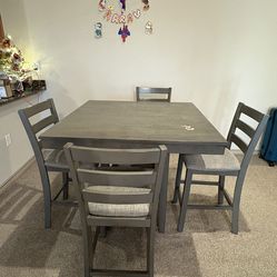 Gray Dining Table set with 4 chairs