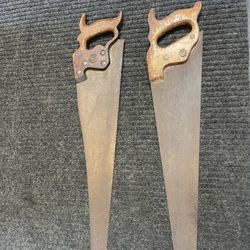 2 Vintage And Antique  Disston & Sons Hand Rip Saw 26”