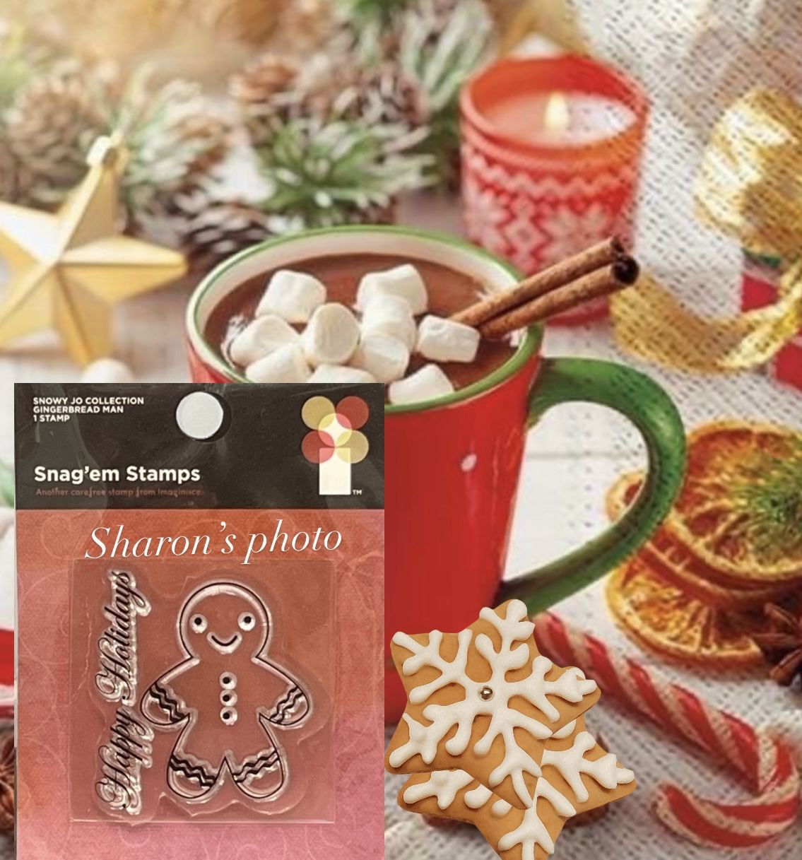 Snag'em CLEAR Stamps Gingerbread Man HAPPY HOLIDAYS