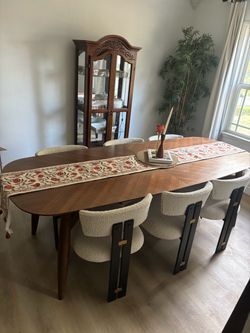 Mid Century Modern Dining Table Set for 6