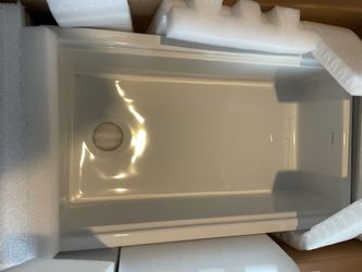 KRAUS Turino Gloss White Fireclay 33 in. Single Bowl Drop-In/Undermount Workstation Kitchen Sink 