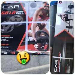 Olympic barbell and Olympic plates