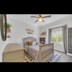 Convertable Crib / Full Size Bed Set And Mattress