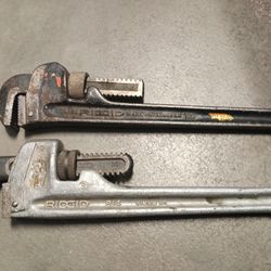 2 Rigid Aluminum Adjustable Pipe Wrenches 14