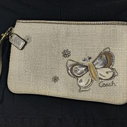 Coach Raffia Wristlet