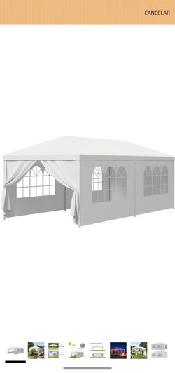 Large White Outdoor Party Tent with Sidewalls