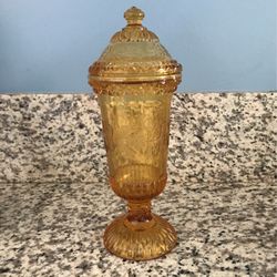 Vintage Amber Jar Glass.