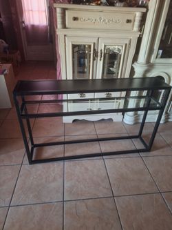 Beautiful Metal & Glass Top Table