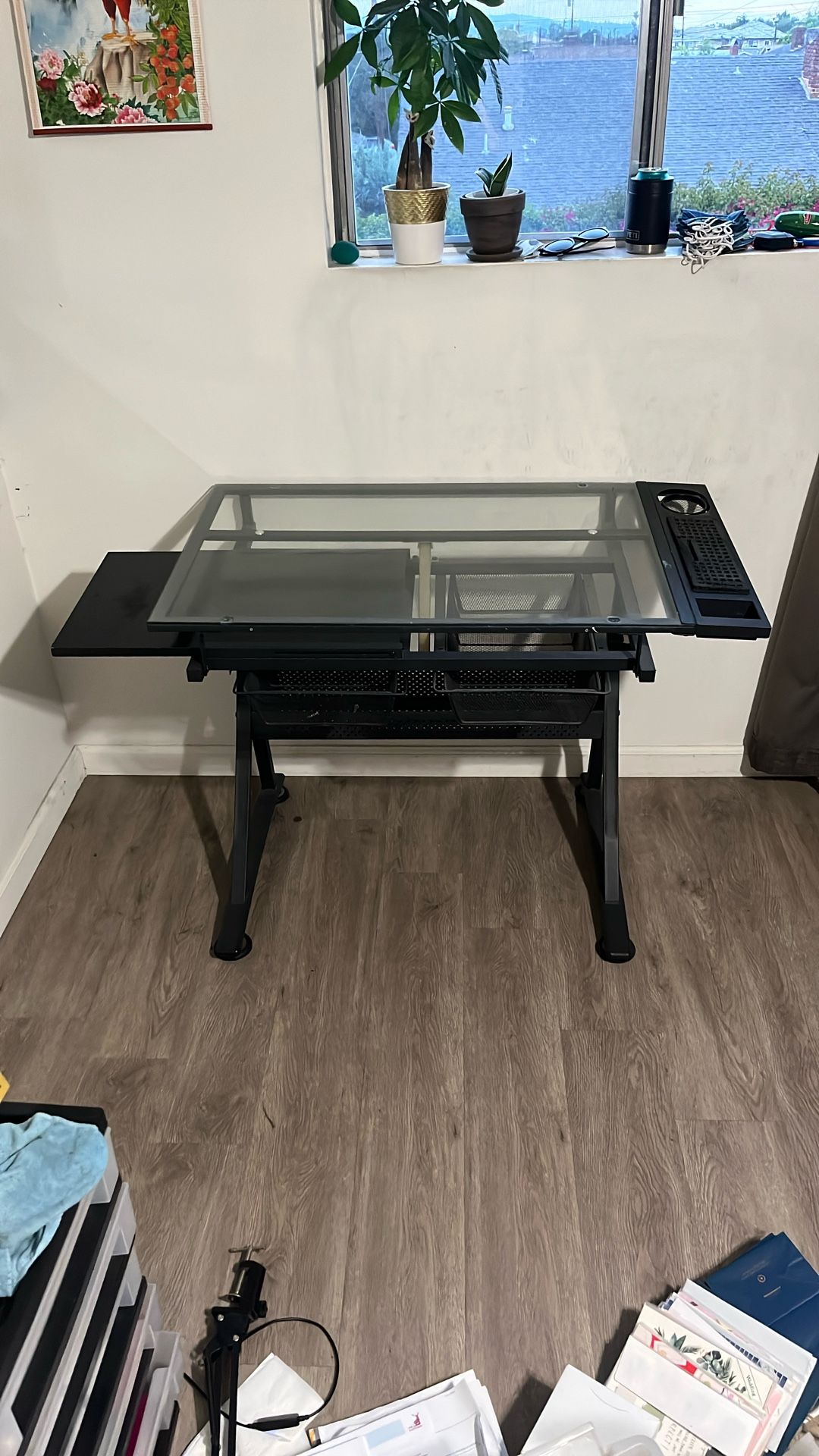 Glass Top Art Desk / Drafting Table