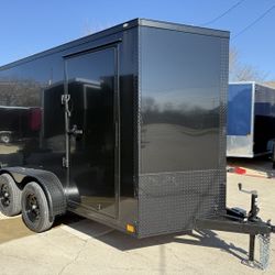 2026 New 6x12 TA Screwless Enclosed Trailer | Blackout | Spoiler Package | Barn Doors | .08 Polycor | Dexter Axles | 971 (Black)