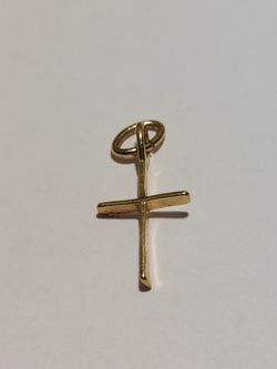 14k Gold Stamped Italy  Cross Pendant 