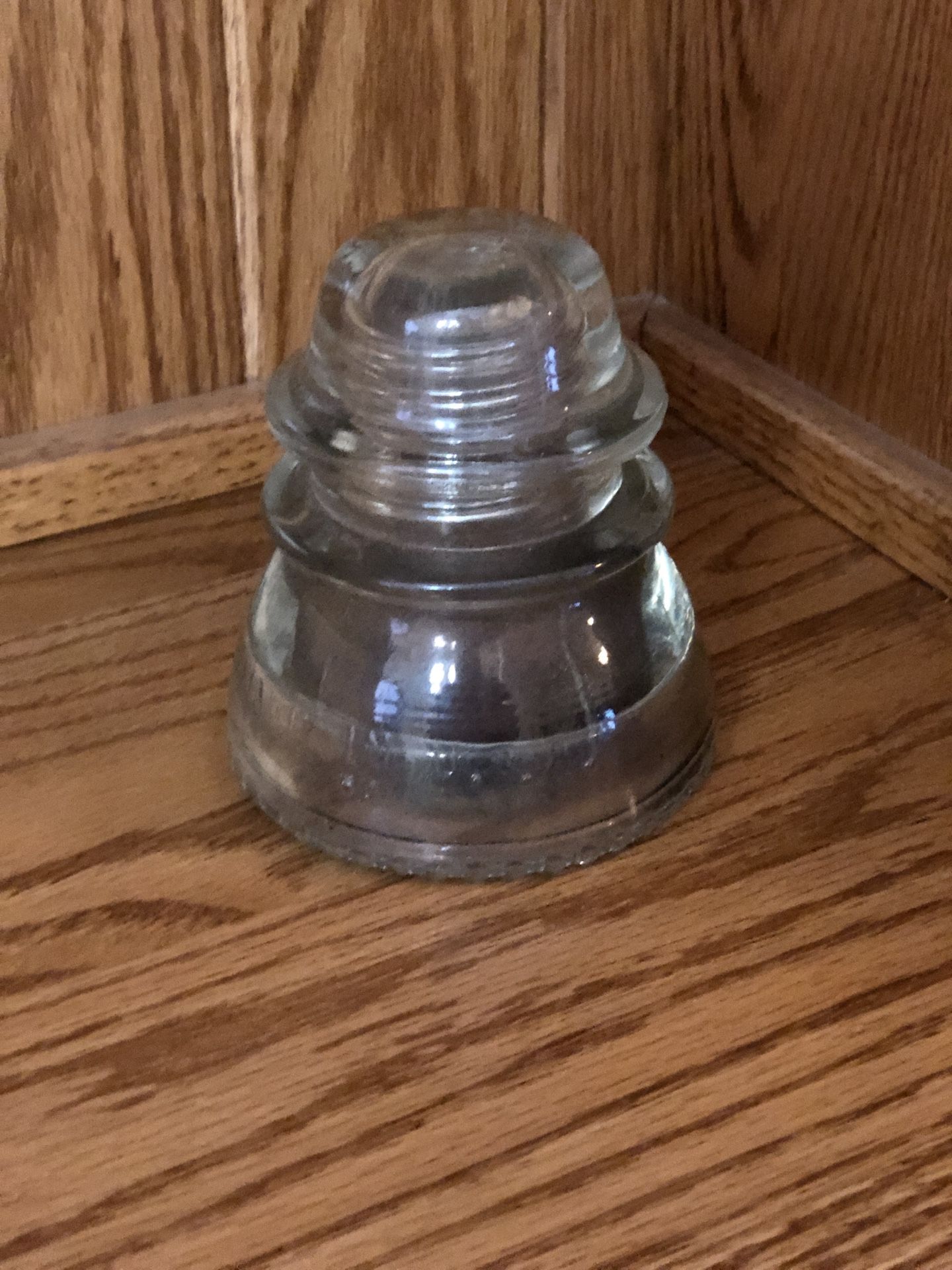 Antique Glass Electric Insulator Hemingray 42 Clear Glass Double Petticoat
