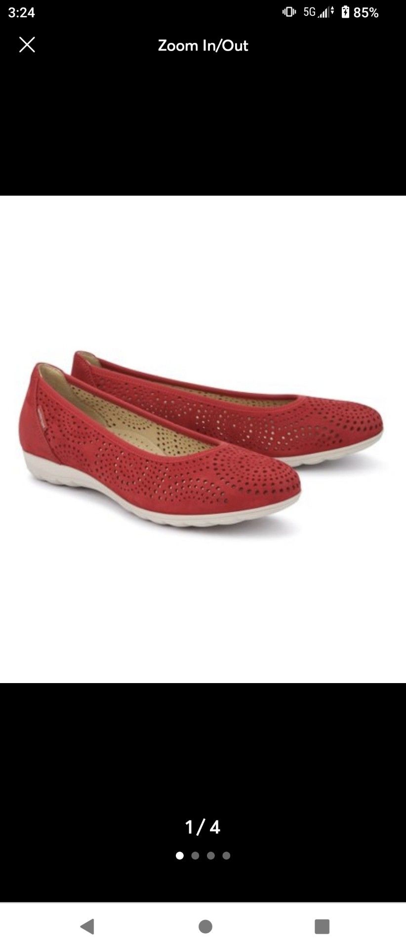 Mephisto Scarlet Elsie Perf Nubuck Flat Shoes Scarlet Red Size 7.5