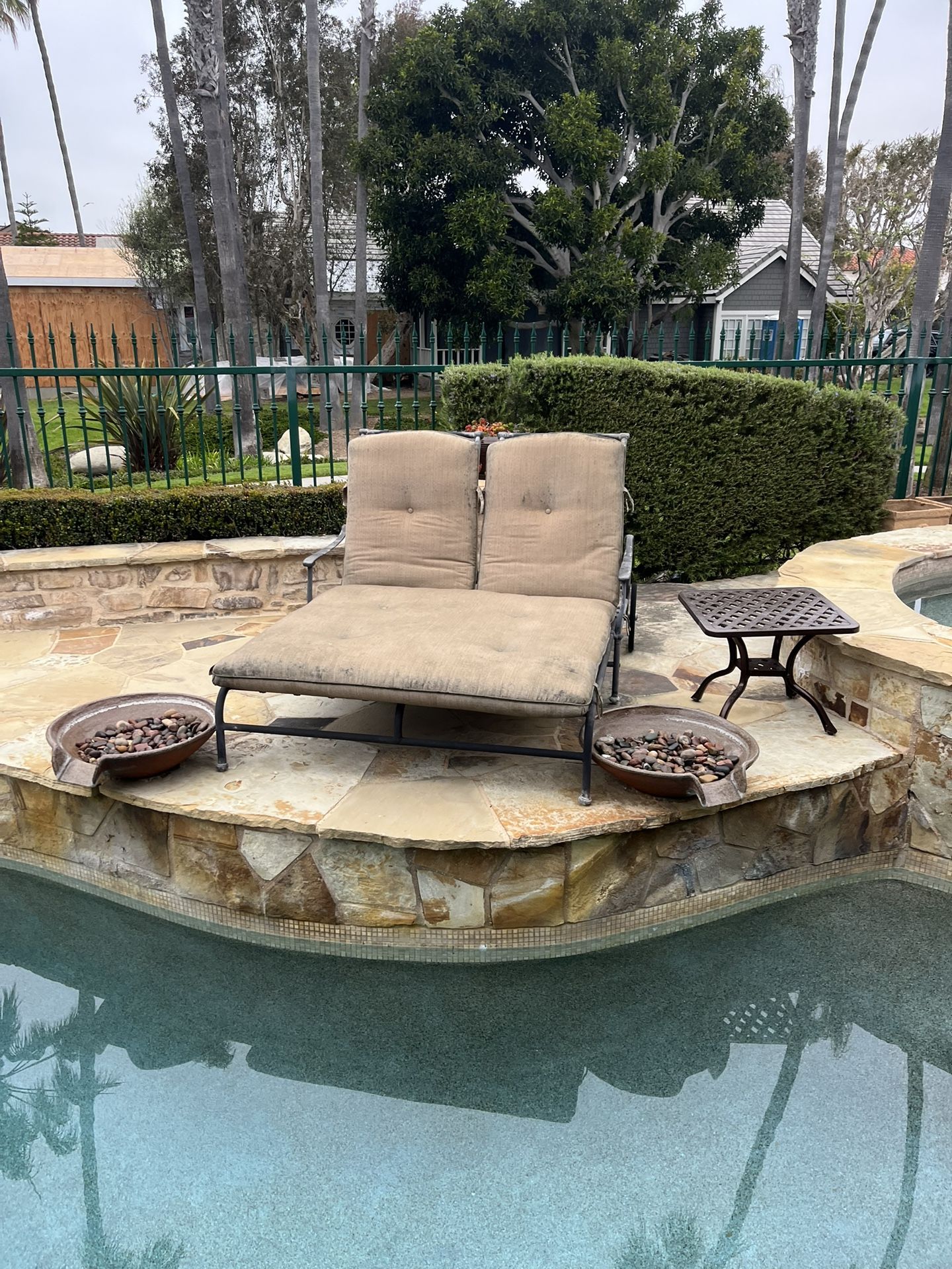 Patio lounge for two adjustable padded