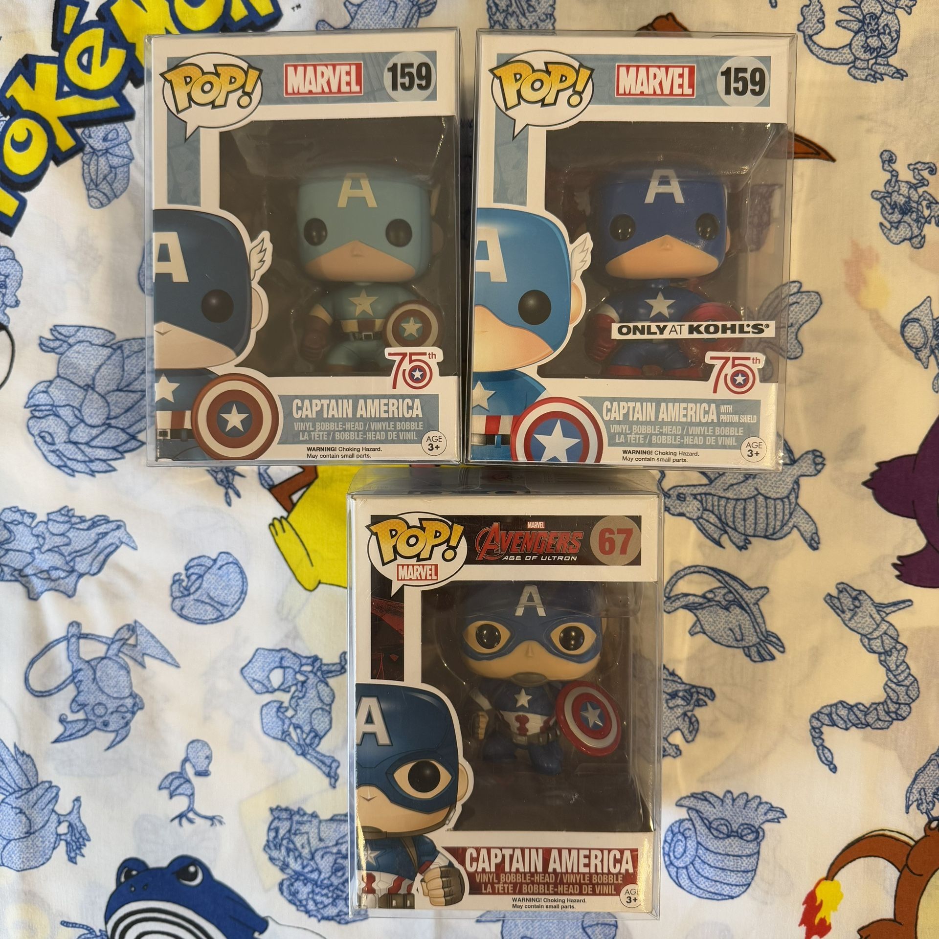 Funko Pop “Captain America” Lot of 3