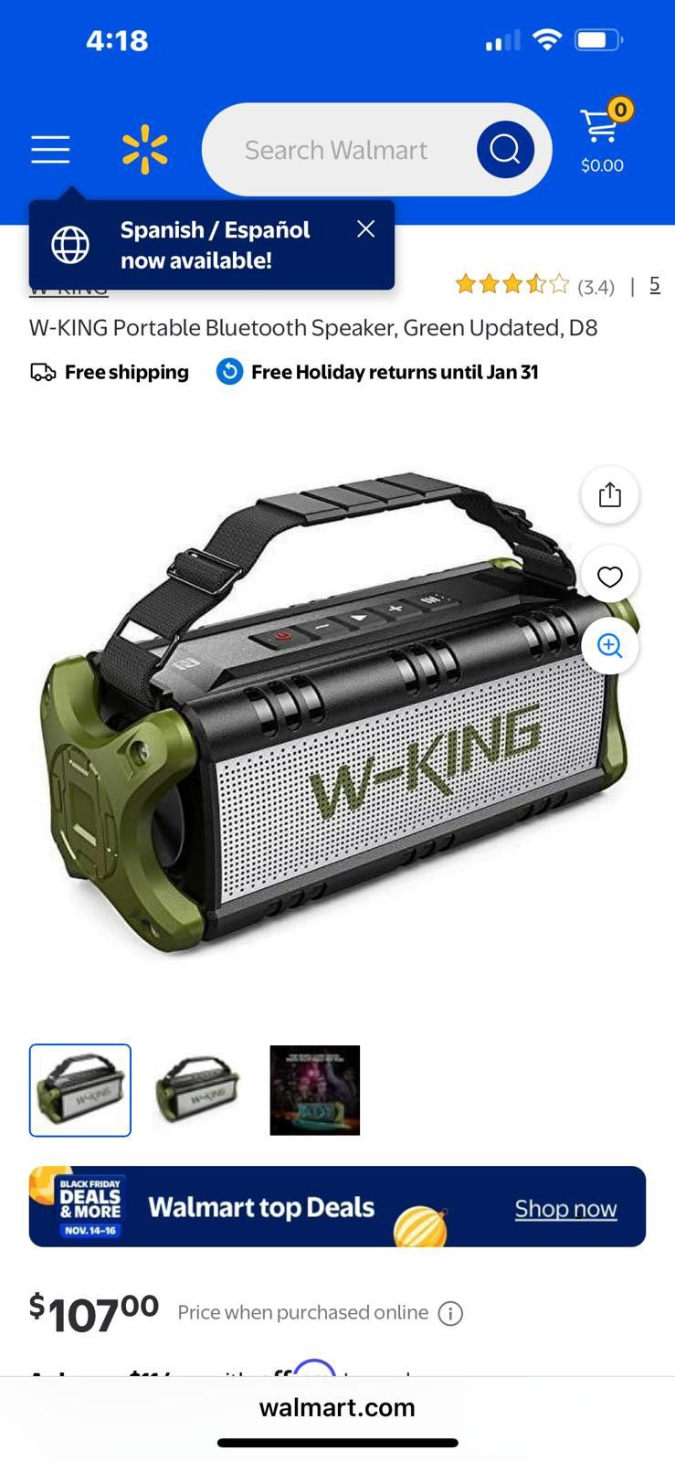 W=king Bluetooth Speaker 