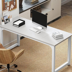63" Modern Office Desk + Table Lamp Bundle – Warm White, Brand New