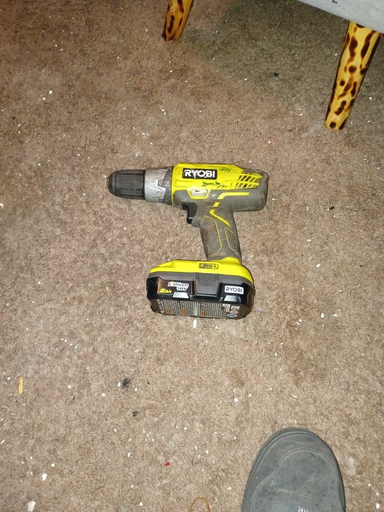 Ryobi 18v Drill And 1 Battery Only No Charger